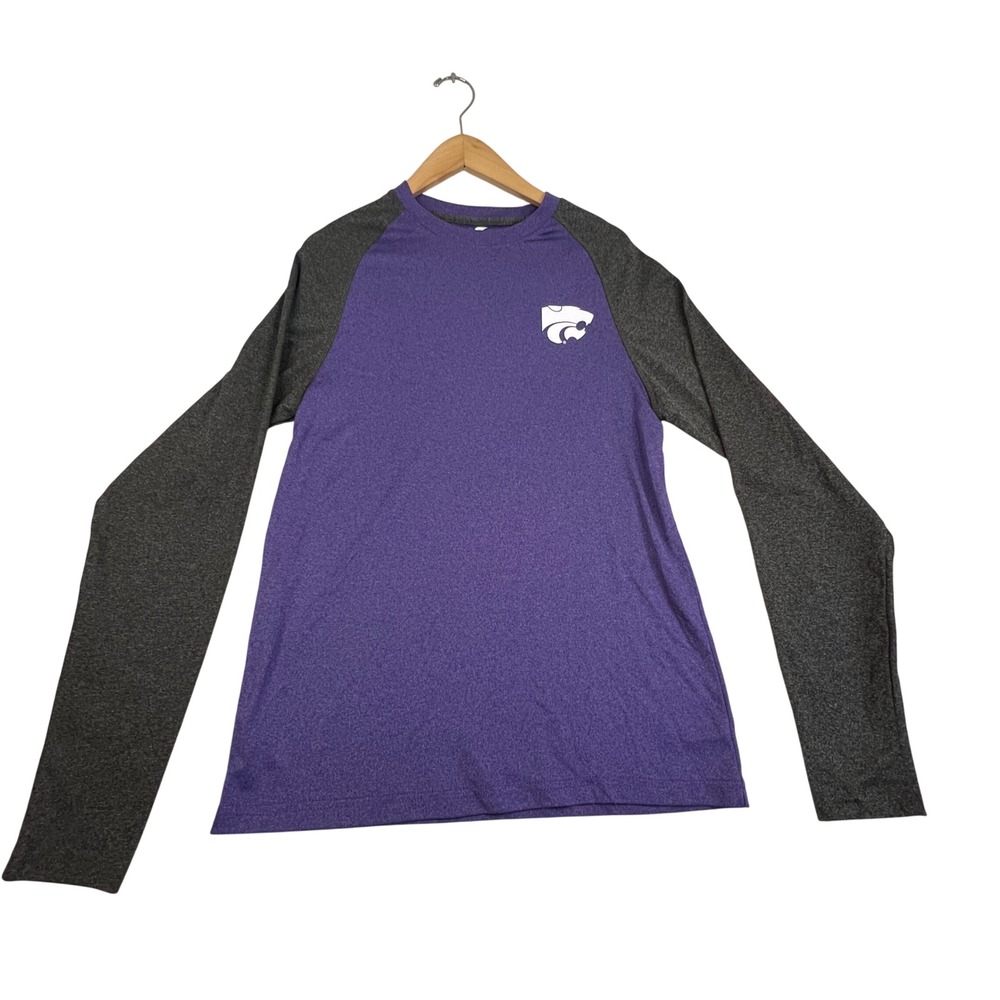 Colosseum Kansas State Wildcats Raglan Long Sleeve Shirt Purple Mens Medium
